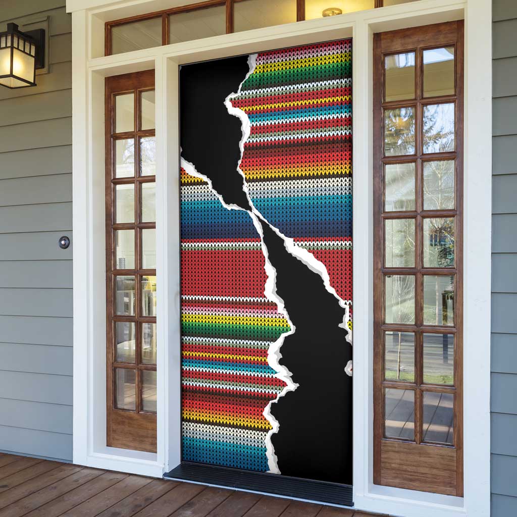 Mexico Aztec Circle Door Cover Poncho Pattern