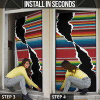 Mexico Aztec Circle Door Cover Poncho Pattern