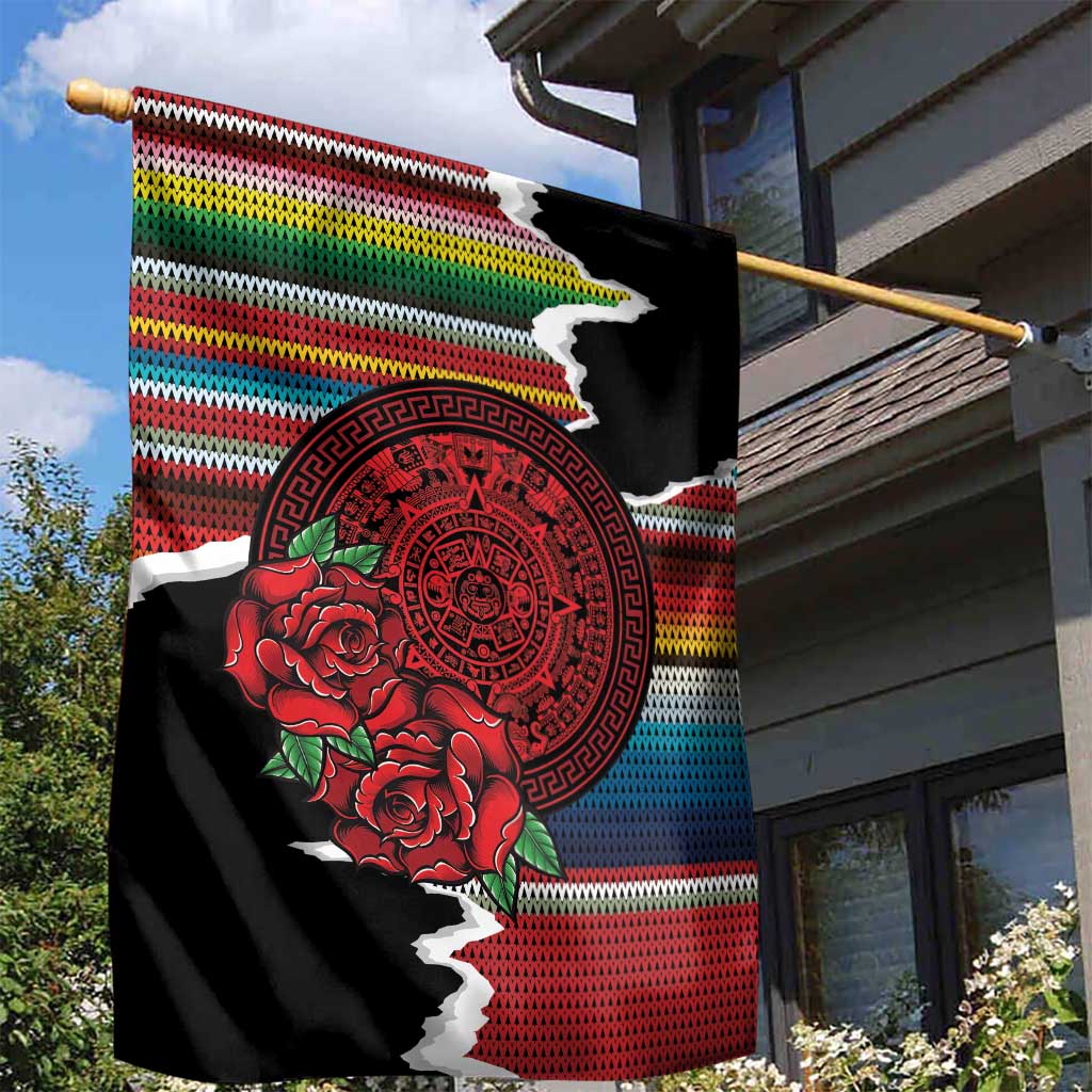 Mexico Aztec Circle Garden Flag Poncho Pattern