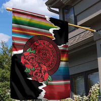 Mexico Aztec Circle Garden Flag Poncho Pattern