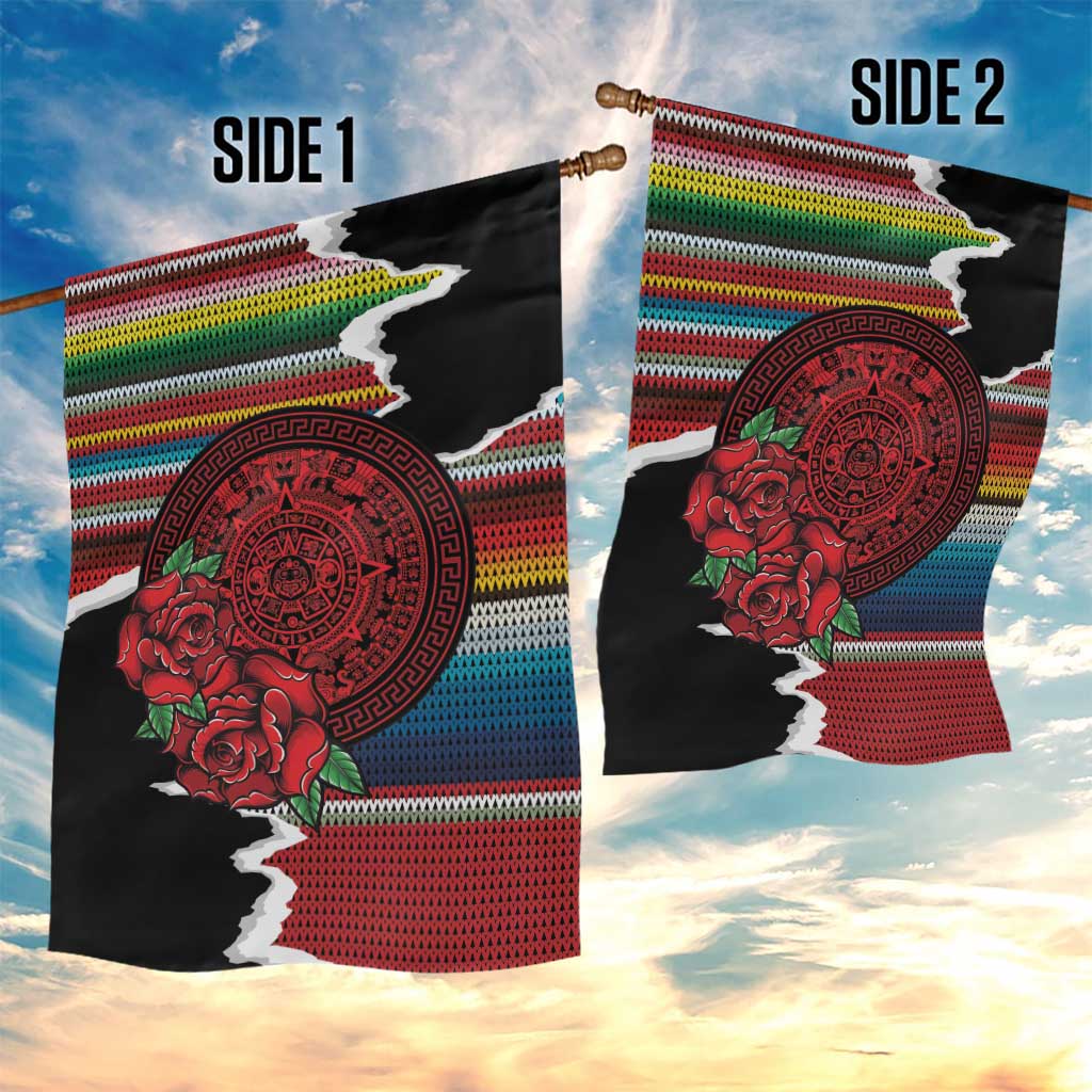 Mexico Aztec Circle Garden Flag Poncho Pattern