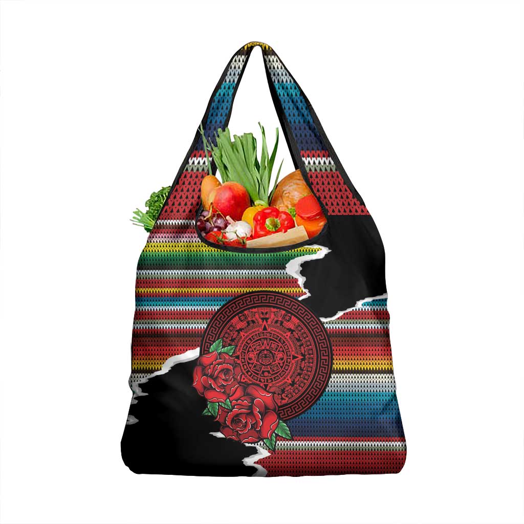 Mexico Aztec Circle Grocery Bag Poncho Pattern