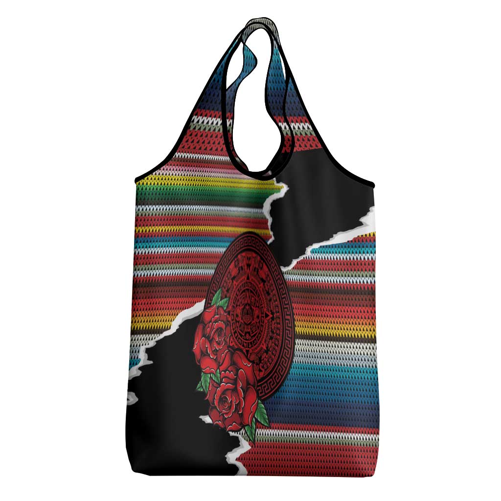 Mexico Aztec Circle Grocery Bag Poncho Pattern