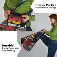 Mexico Aztec Circle Grocery Bag Poncho Pattern
