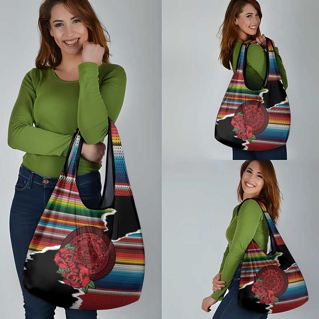 Mexico Aztec Circle Grocery Bag Poncho Pattern