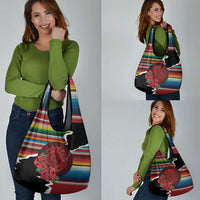 Mexico Aztec Circle Grocery Bag Poncho Pattern
