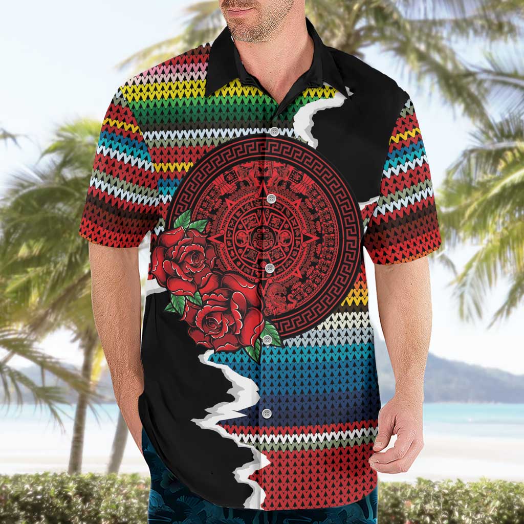 Mexico Aztec Circle Hawaiian Shirt Poncho Pattern