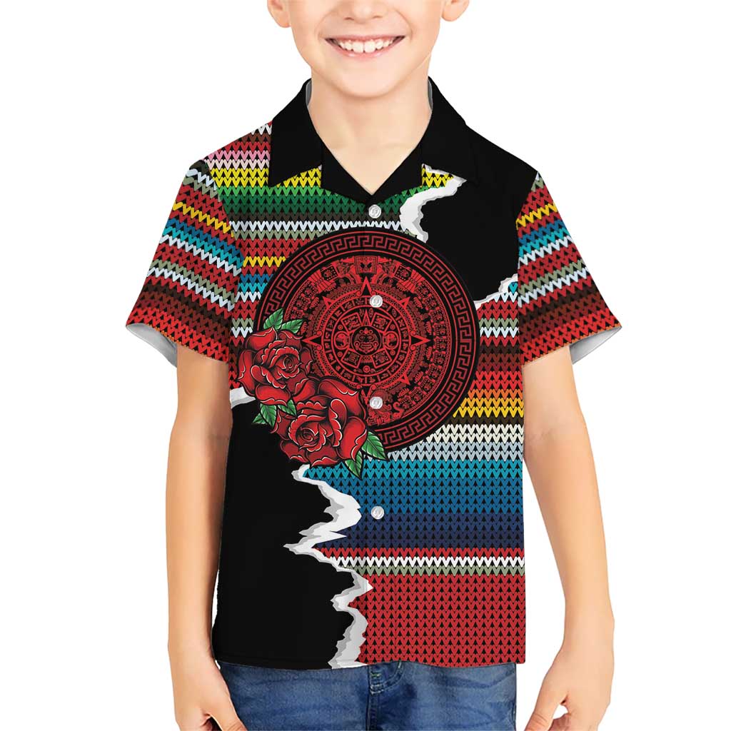 Mexico Aztec Circle Hawaiian Shirt Poncho Pattern