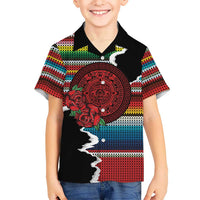 Mexico Aztec Circle Hawaiian Shirt Poncho Pattern