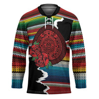 Mexico Aztec Circle Hockey Jersey Poncho Pattern