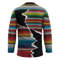 Mexico Aztec Circle Hockey Jersey Poncho Pattern