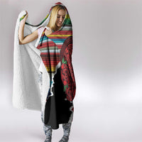 Mexico Aztec Circle Hooded Blanket Poncho Pattern
