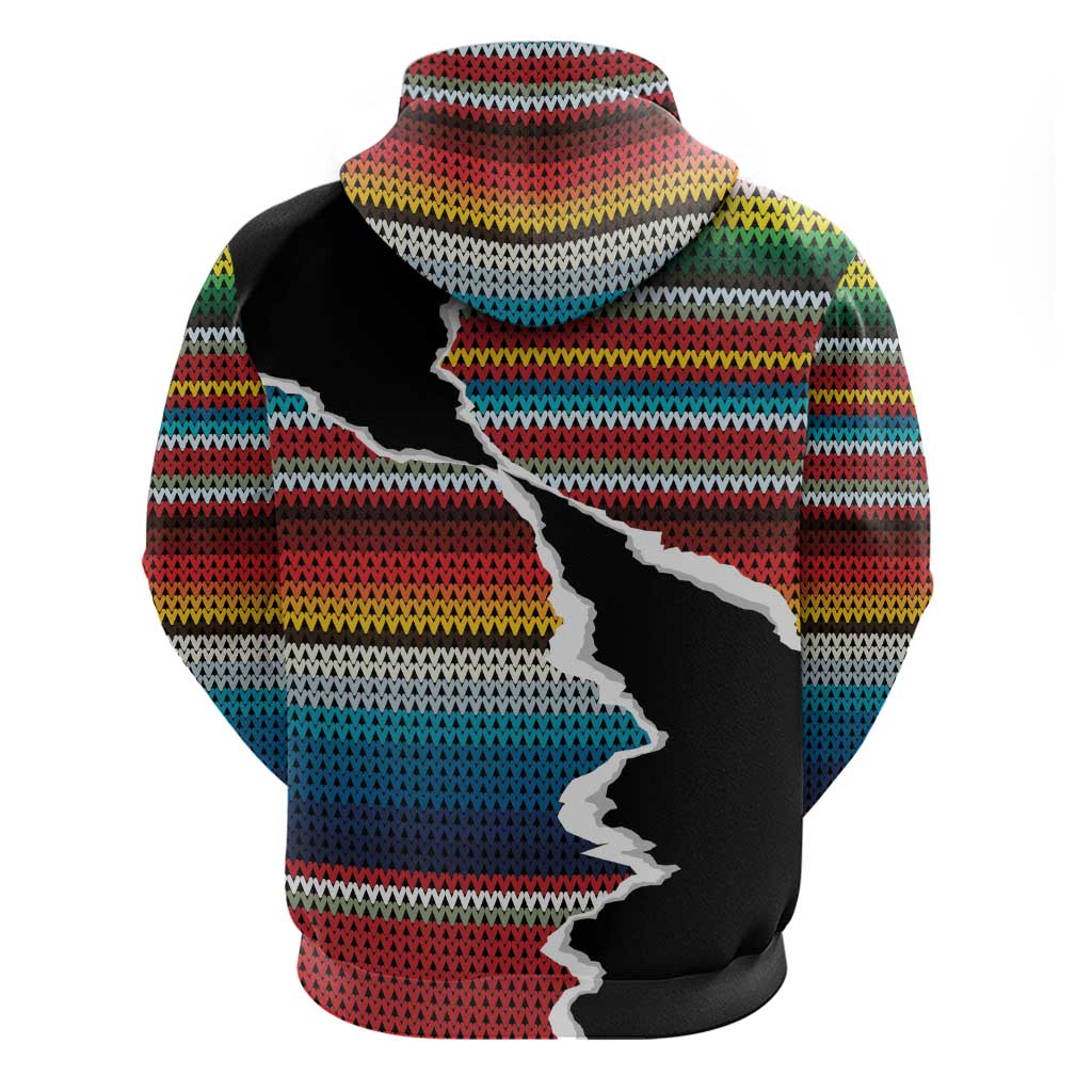 Mexico Aztec Circle Hoodie Poncho Pattern