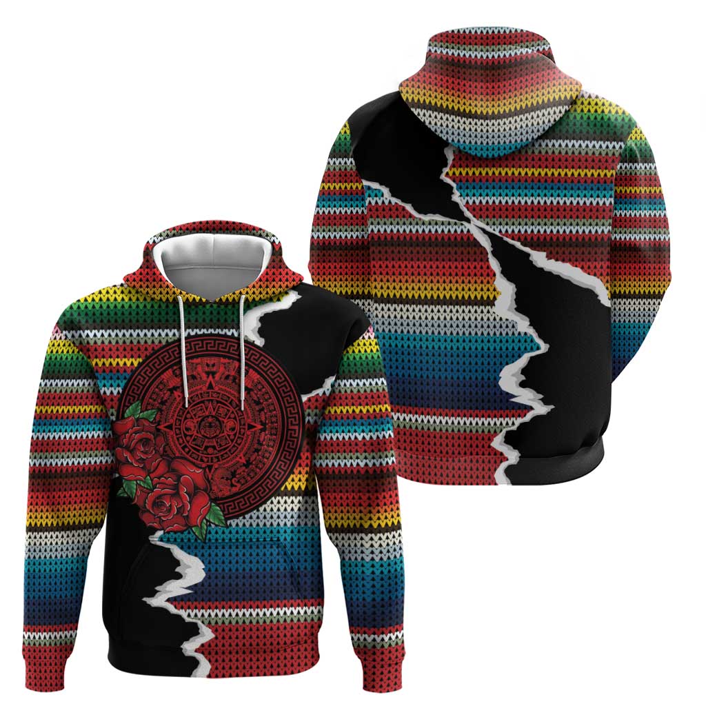 Mexico Aztec Circle Hoodie Poncho Pattern