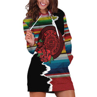 Mexico Aztec Circle Hoodie Dress Poncho Pattern