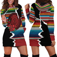 Mexico Aztec Circle Hoodie Dress Poncho Pattern