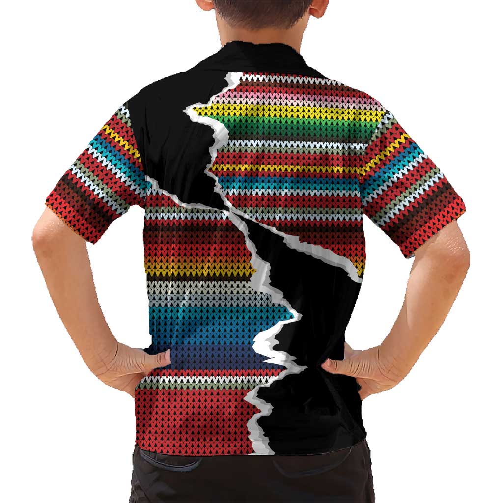 Mexico Aztec Circle Kid Hawaiian Shirt Poncho Pattern