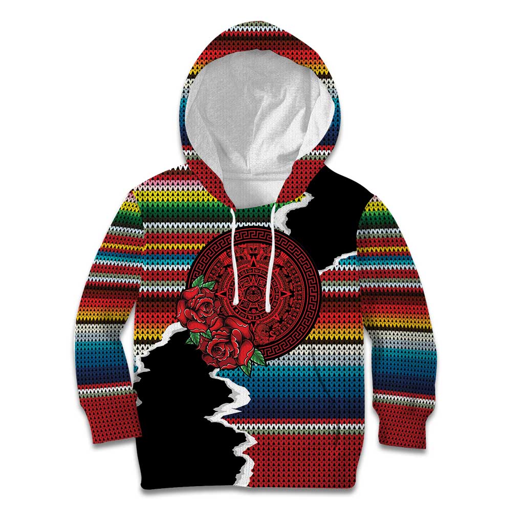 Mexico Aztec Circle Kid Hoodie Poncho Pattern