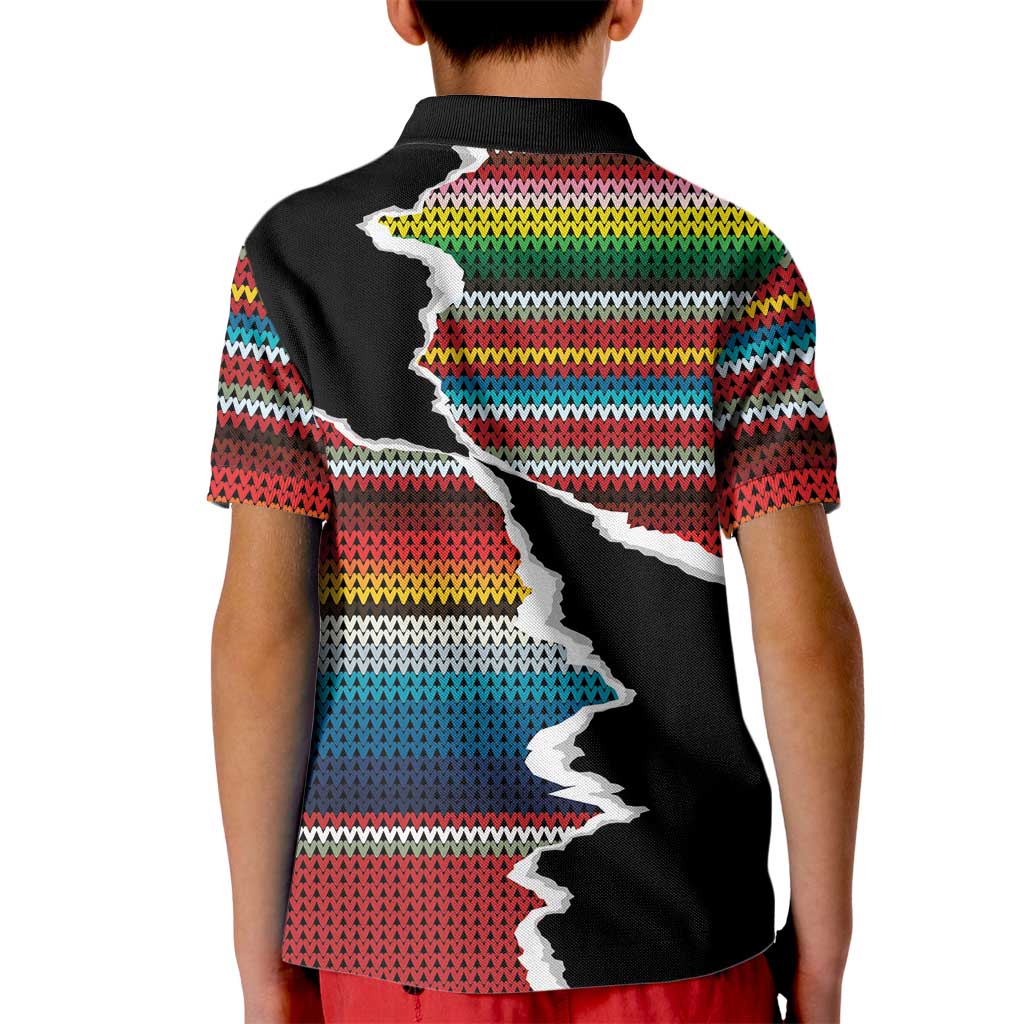 Mexico Aztec Circle Kid Polo Shirt Poncho Pattern