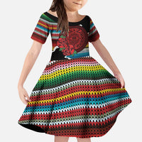 Mexico Aztec Circle Kid Short Sleeve Dress Poncho Pattern