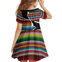 Mexico Aztec Circle Kid Short Sleeve Dress Poncho Pattern