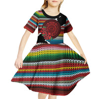 Mexico Aztec Circle Kid Short Sleeve Dress Poncho Pattern