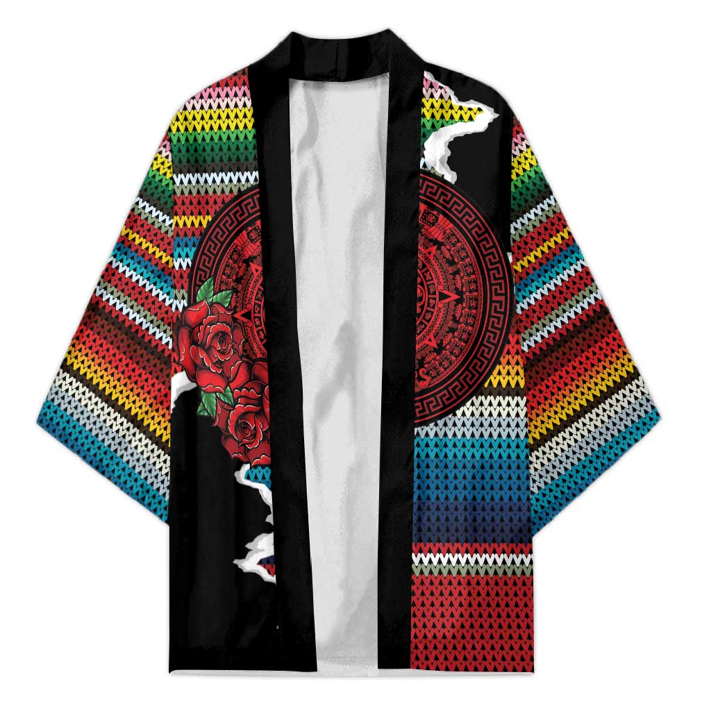 Mexico Aztec Circle Kimono Poncho Pattern