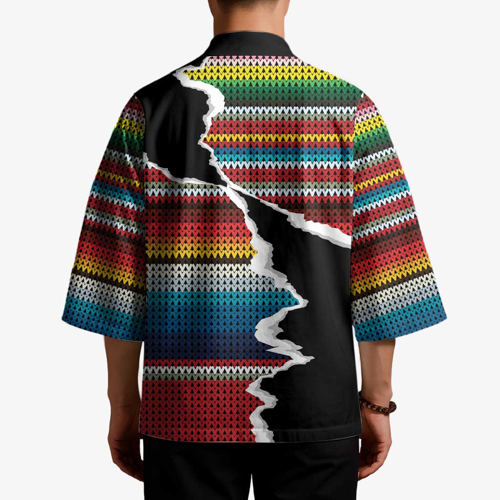 Mexico Aztec Circle Kimono Poncho Pattern