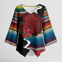 Mexico Aztec Circle Kimono Sleeve Blouse Poncho Pattern