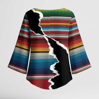 Mexico Aztec Circle Kimono Sleeve Blouse Poncho Pattern