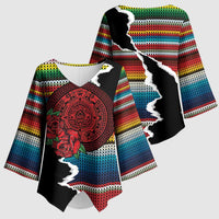 Mexico Aztec Circle Kimono Sleeve Blouse Poncho Pattern