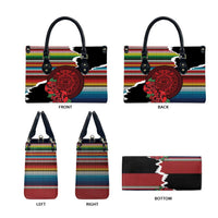 Mexico Aztec Circle Leather Bag Poncho Pattern