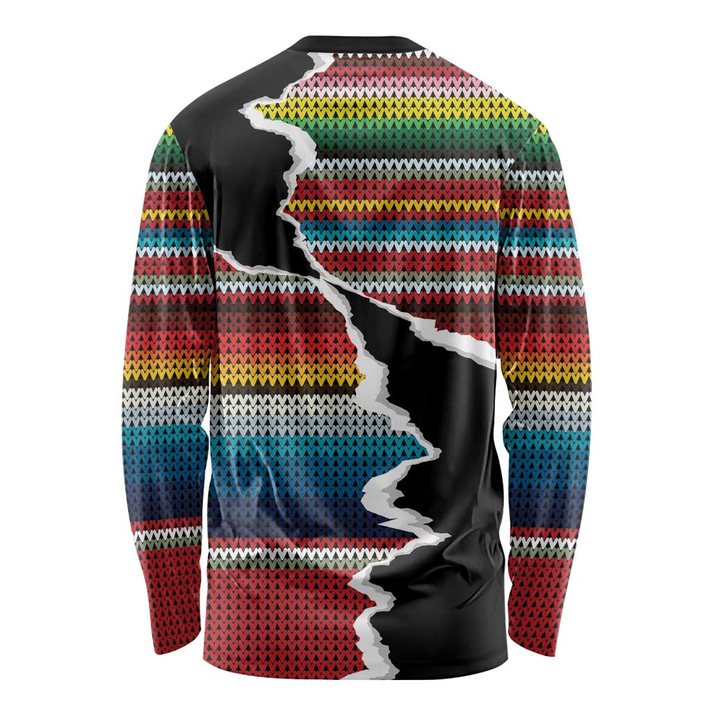 Mexico Aztec Circle Long Sleeve Shirt Poncho Pattern