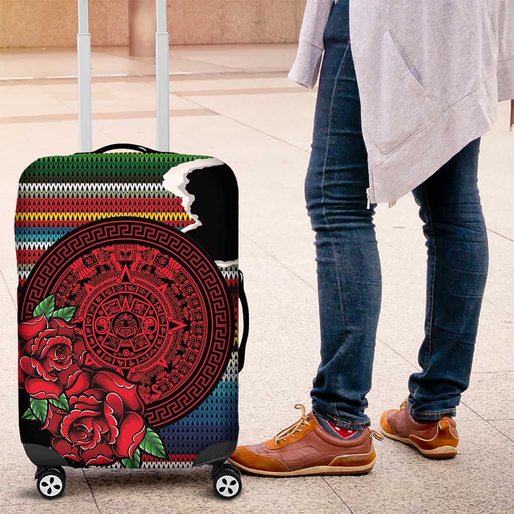 Mexico Aztec Circle Luggage Cover Poncho Pattern