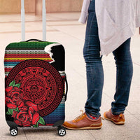 Mexico Aztec Circle Luggage Cover Poncho Pattern