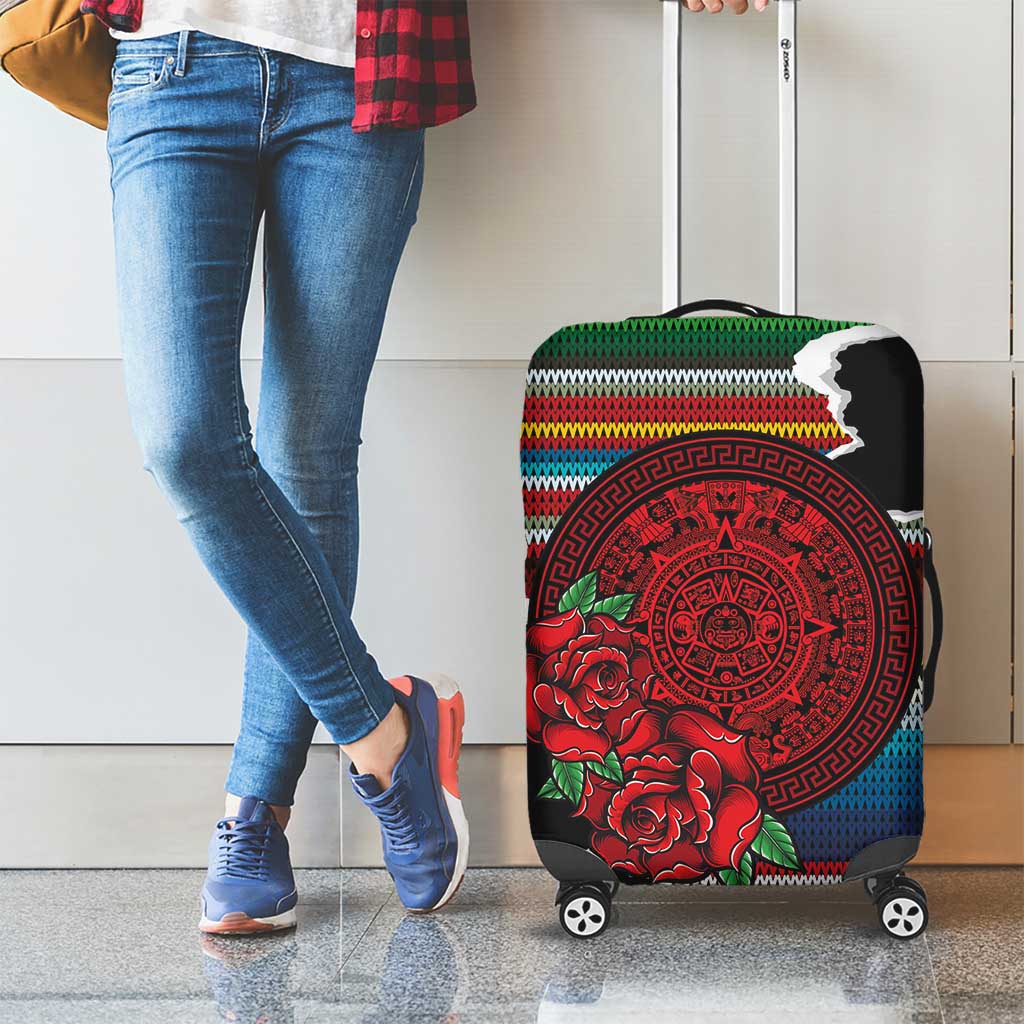 Mexico Aztec Circle Luggage Cover Poncho Pattern