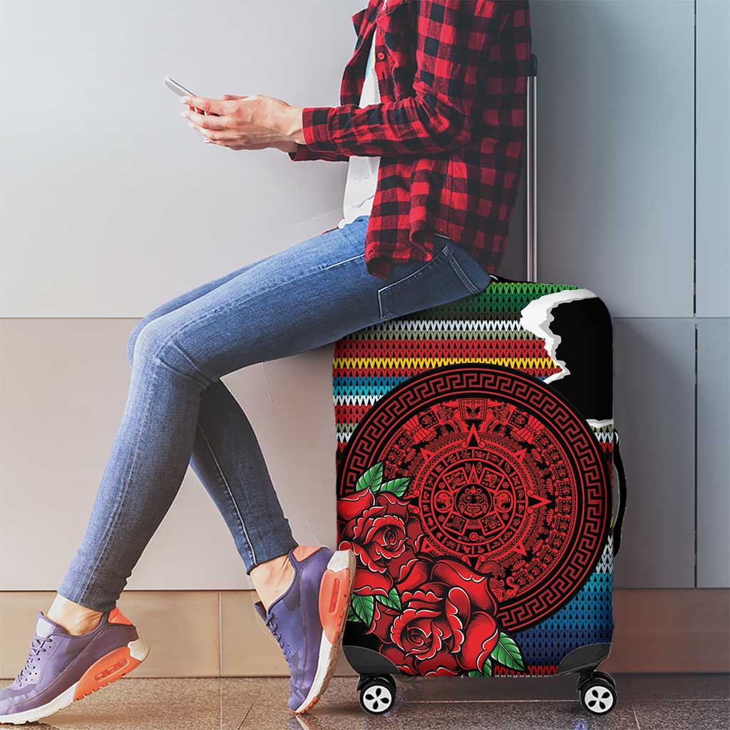 Mexico Aztec Circle Luggage Cover Poncho Pattern