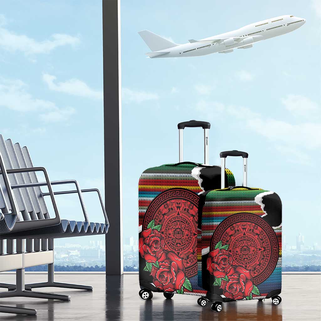 Mexico Aztec Circle Luggage Cover Poncho Pattern