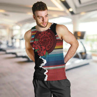 Mexico Aztec Circle Men Tank Top Poncho Pattern