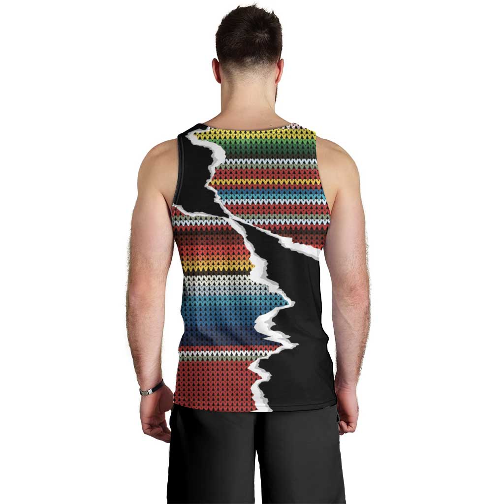 Mexico Aztec Circle Men Tank Top Poncho Pattern