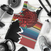 Mexico Aztec Circle Men Tank Top Poncho Pattern