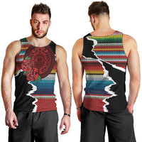 Mexico Aztec Circle Men Tank Top Poncho Pattern
