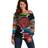 Mexico Aztec Circle Off Shoulder Sweater Poncho Pattern