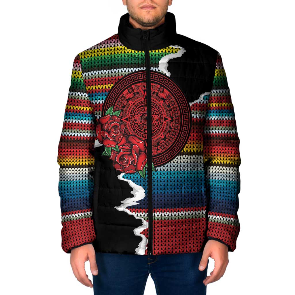 Mexico Aztec Circle Padded Jacket Poncho Pattern