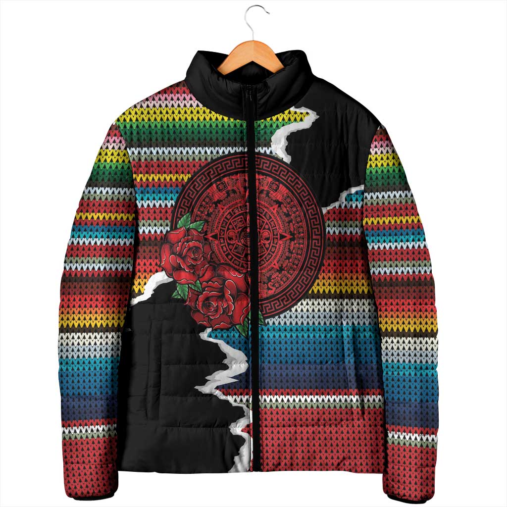Mexico Aztec Circle Padded Jacket Poncho Pattern