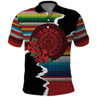 Mexico Aztec Circle Polo Shirt Poncho Pattern