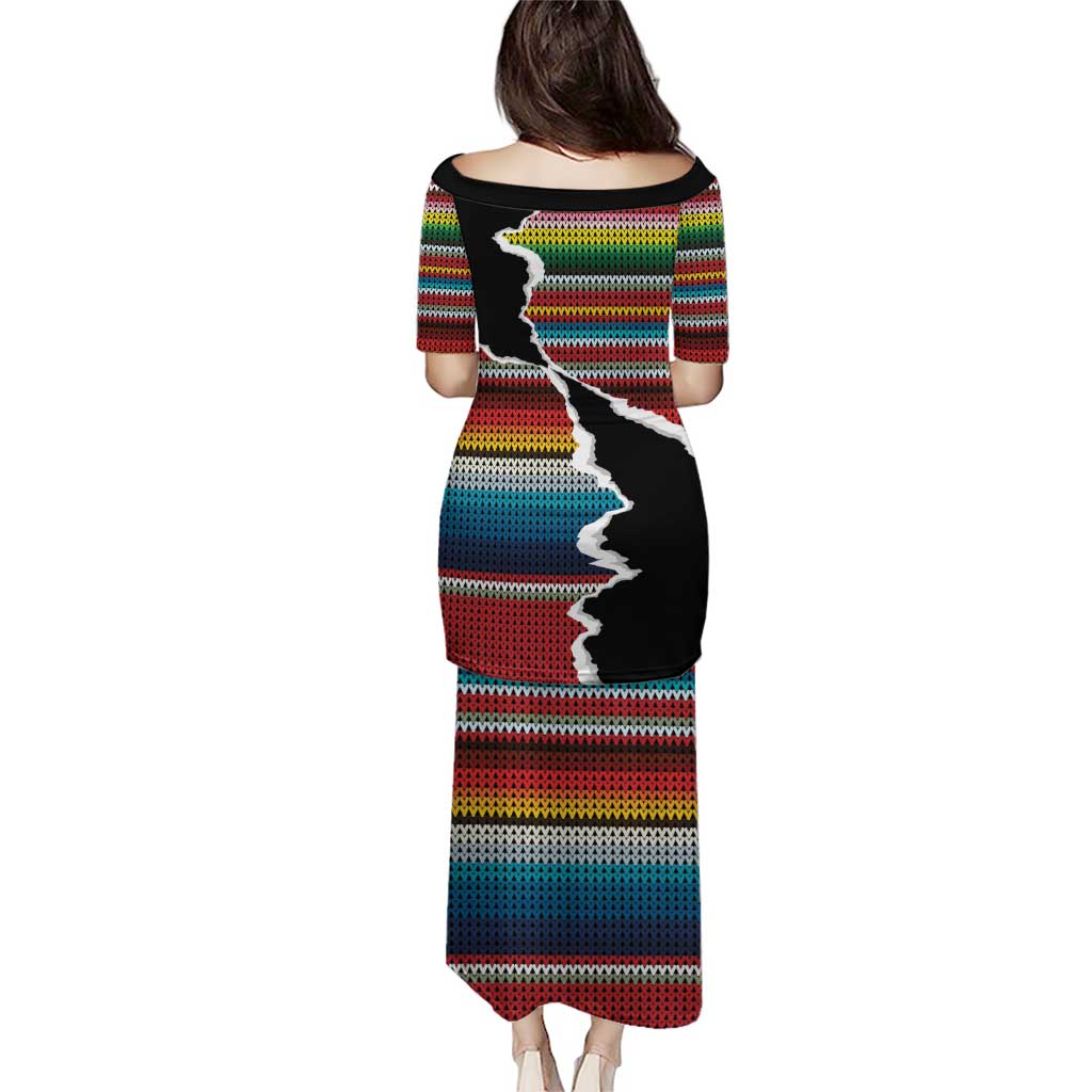 Mexico Aztec Circle Puletasi Poncho Pattern