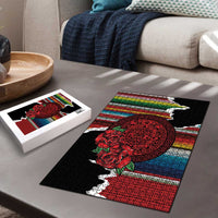 Mexico Aztec Circle Puzzle Poncho Pattern