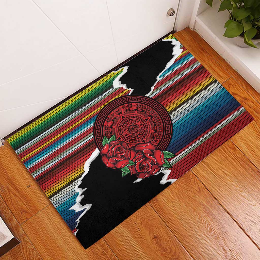 Mexico Aztec Circle Rubber Doormat Poncho Pattern