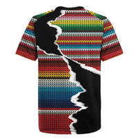 Mexico Aztec Circle Rugby Jersey Poncho Pattern